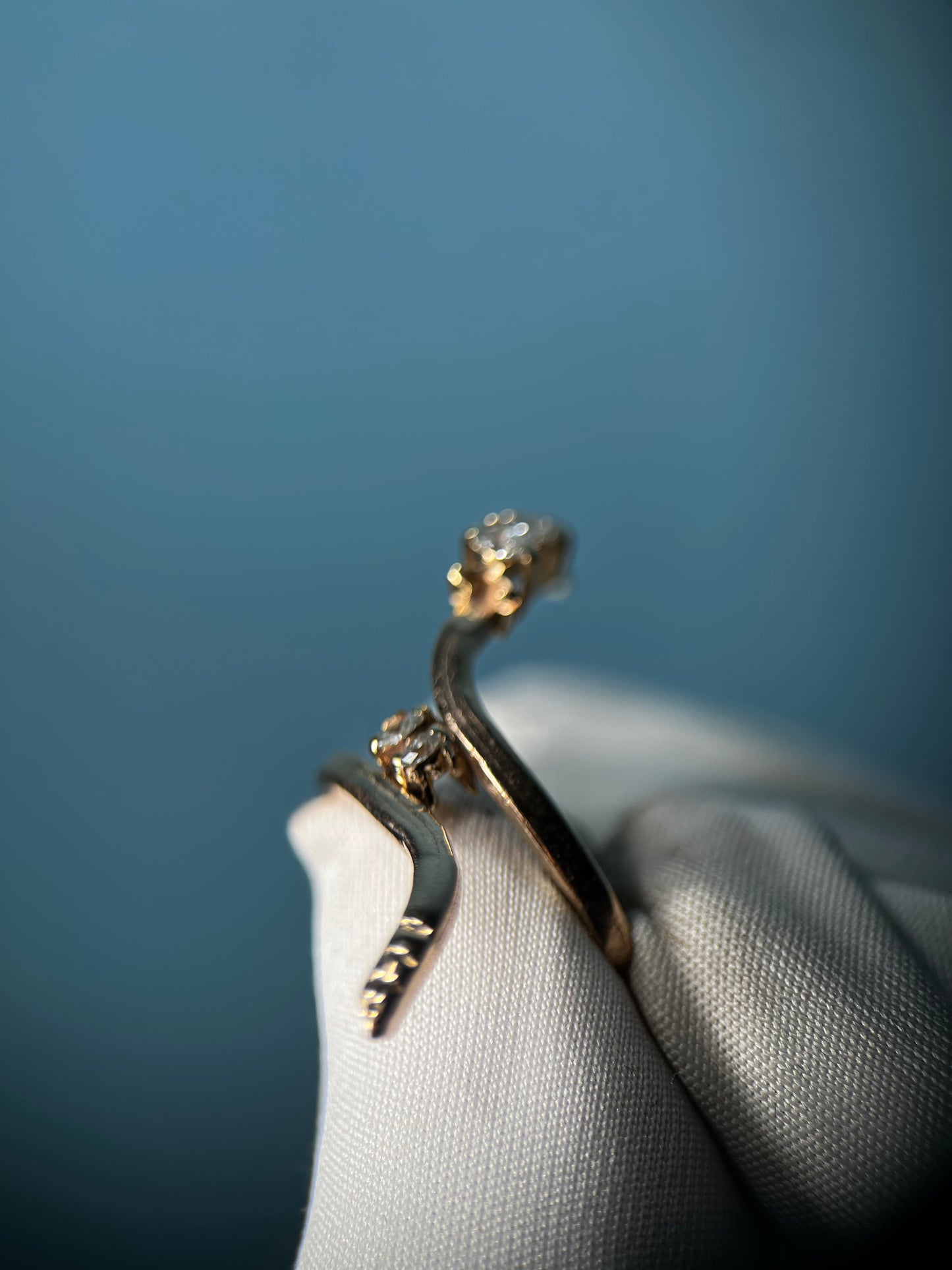 Diamond-Headed Serpent Ring in 10k Yellow Gold By Maxwell The Jeweler