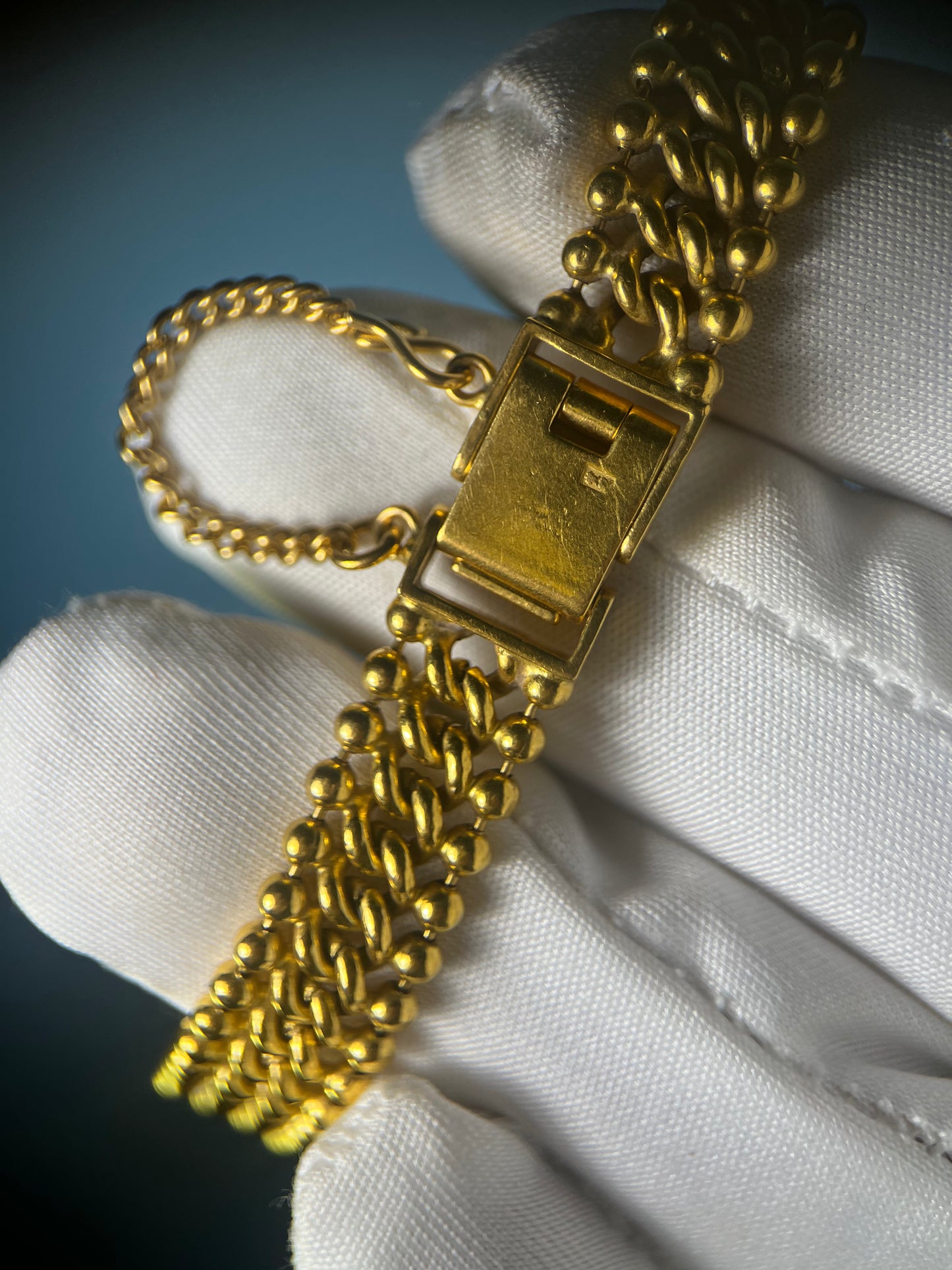 Cuban Link Ball Hybrid Bracelet in 22k Yellow Gold