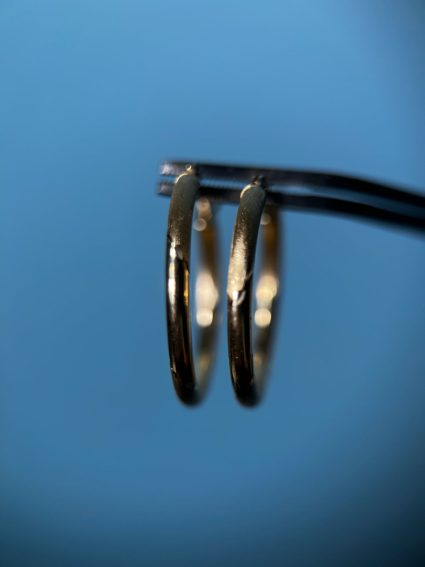 Diamond Brushed Hoops in 14k Yellow Gold