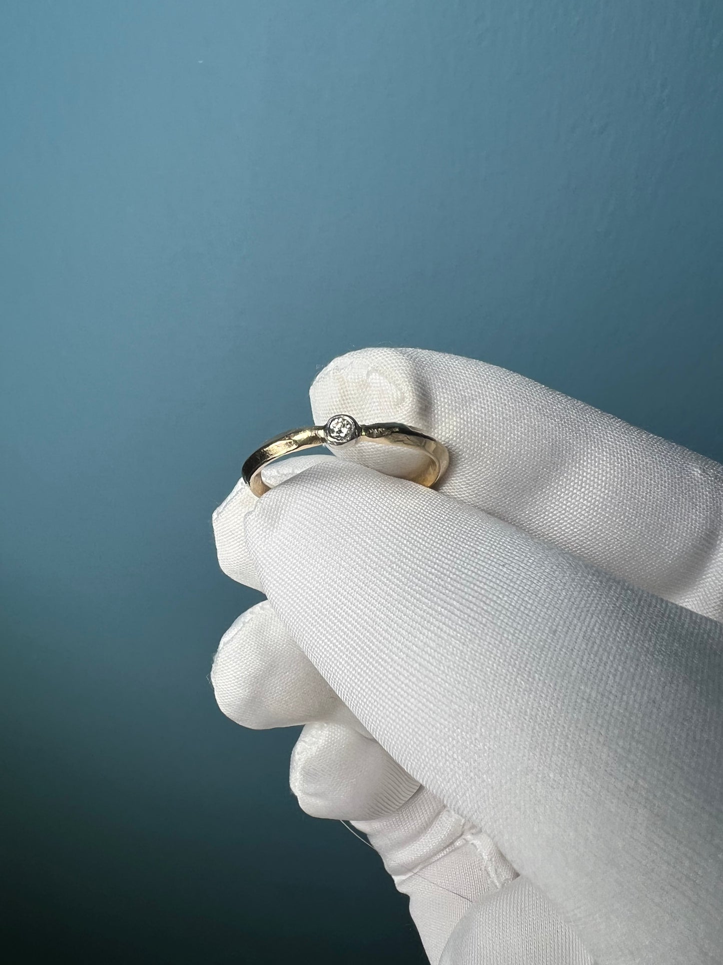 Knife-Edged Diamond Stacker Ring in 14k Gold By Maxwell The Jeweler