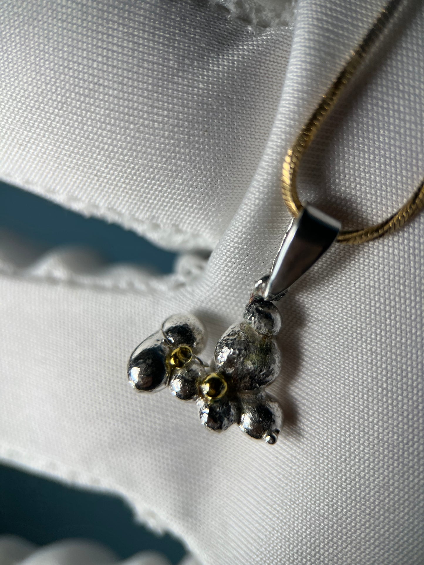 Golden Nugget Rock-pile in .999 Silver & 24k Gold By Maxwell The Jeweler