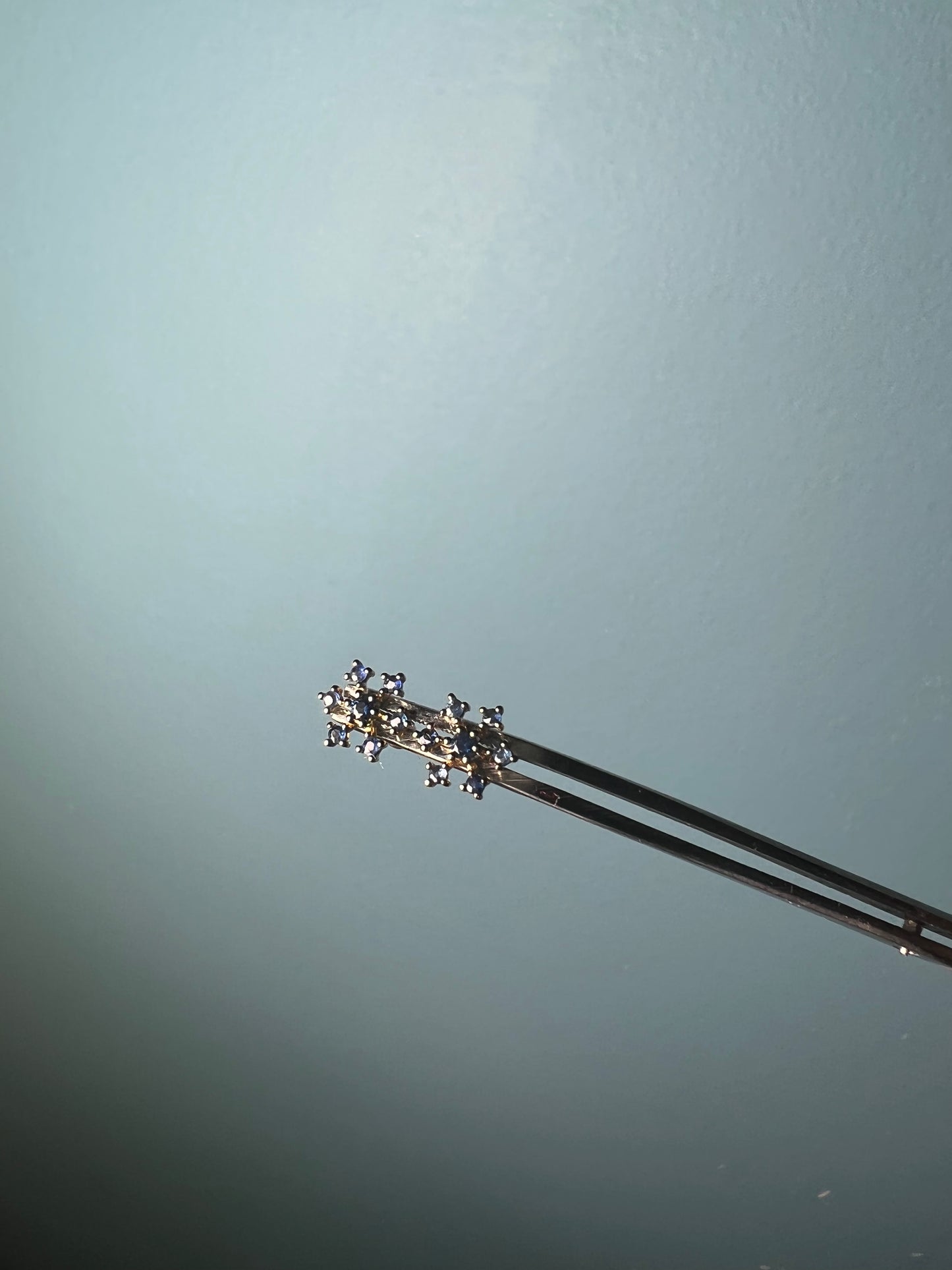 Sapphire Snowflake Earrings in 14k Yellow Gold