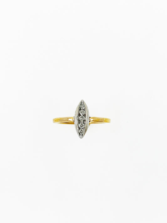 Minimalistic 5 Diamond Ring in 14k Yellow Gold By Maxwell The Jeweler