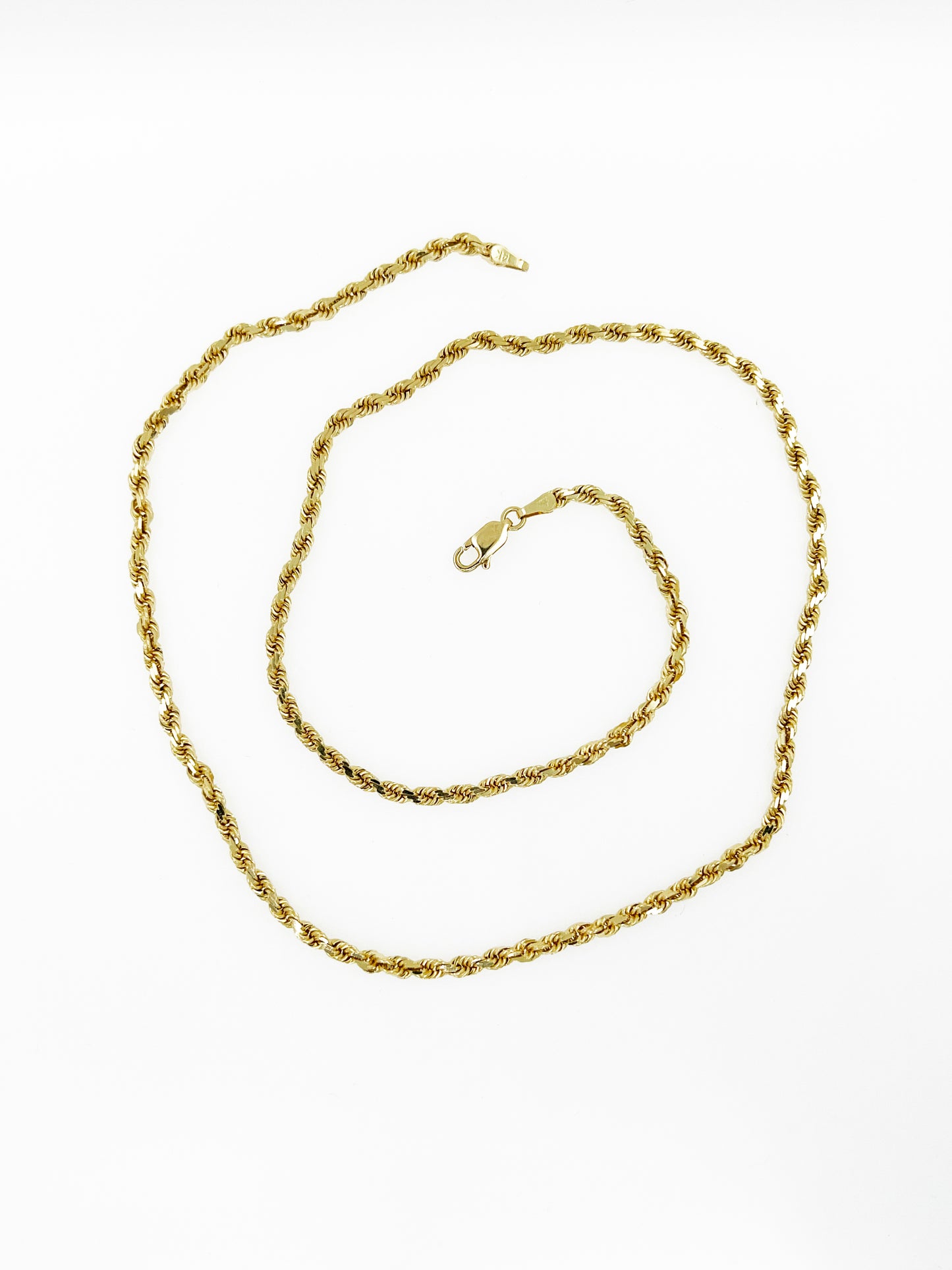 3mm Solid Rope Chain in 14k Yellow Gold (20")