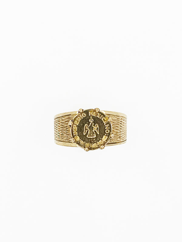 1865 Maximiliano Emperador 22k Coin Ring in 14k Yellow Gold Maxwell