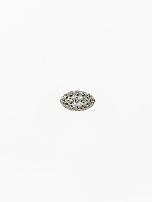Art Deco Era Natural Diamond Ring in 18k White Gold
