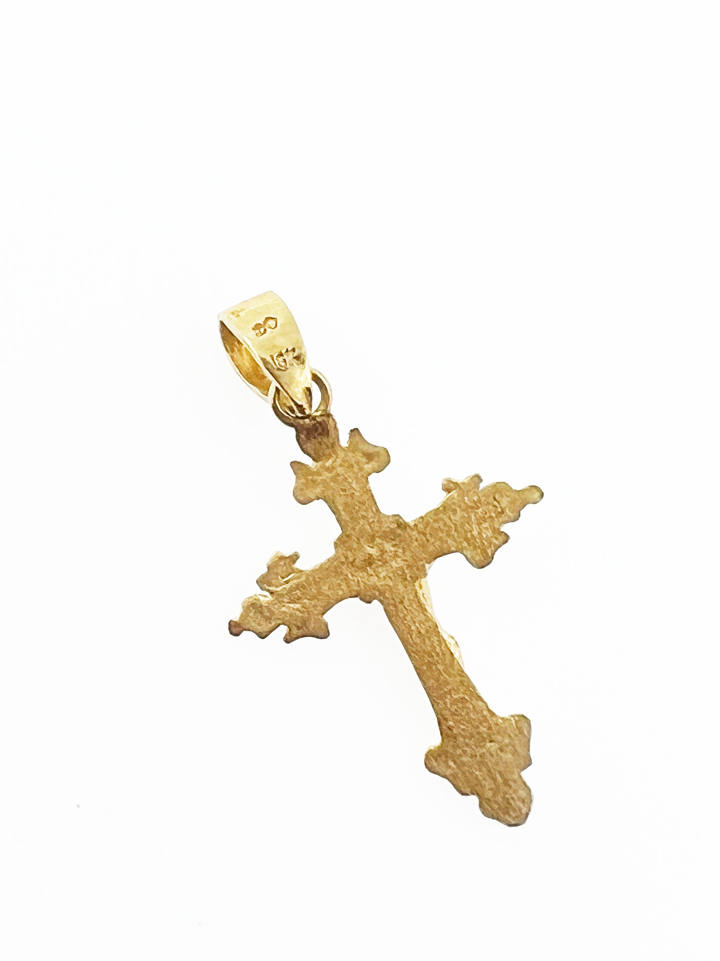 Diamond Cut Crucifix in 18k Yellow Gold