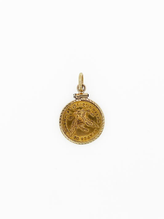 1903 $2.5 Liberty Quarter Pendant (21.6k) in 14k Yellow Gold Mounting