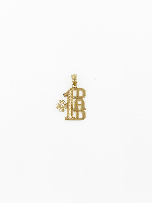 #1 Dad Pendant in 10k Yellow Gold
