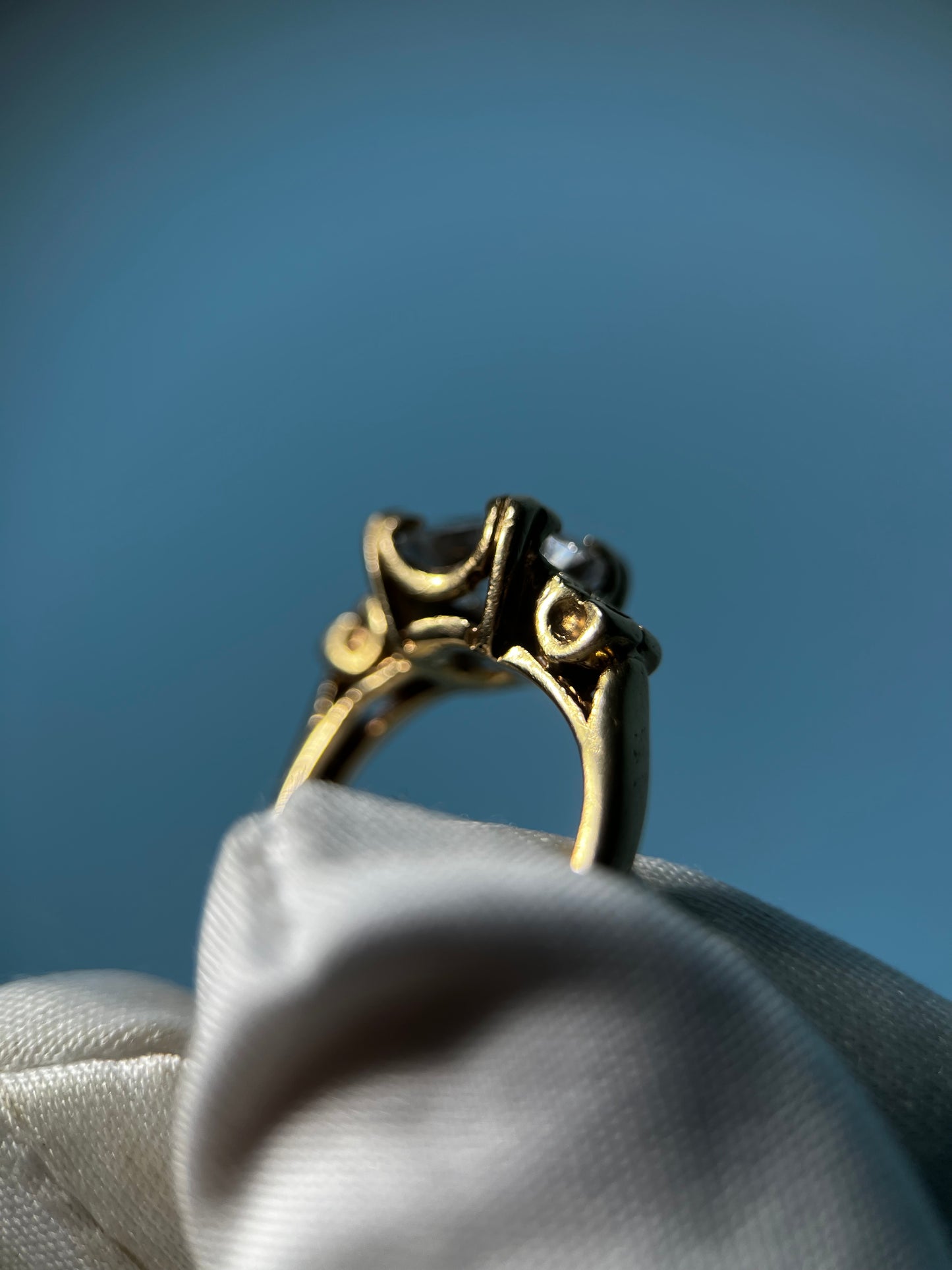Victorian Era Quartz Ring in 14k Yellow Gold