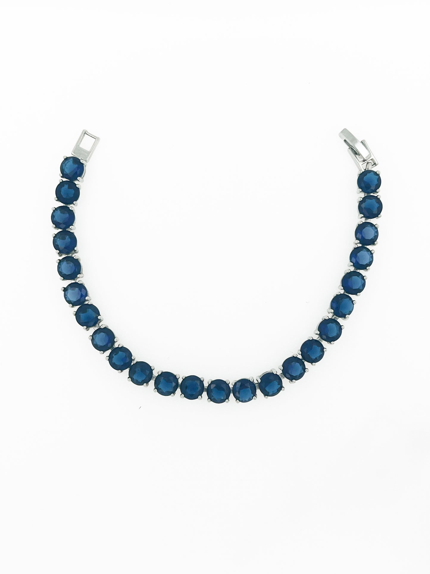 25 Carat Lab-Created Sapphire Tennis Bracelet in .925 Silver