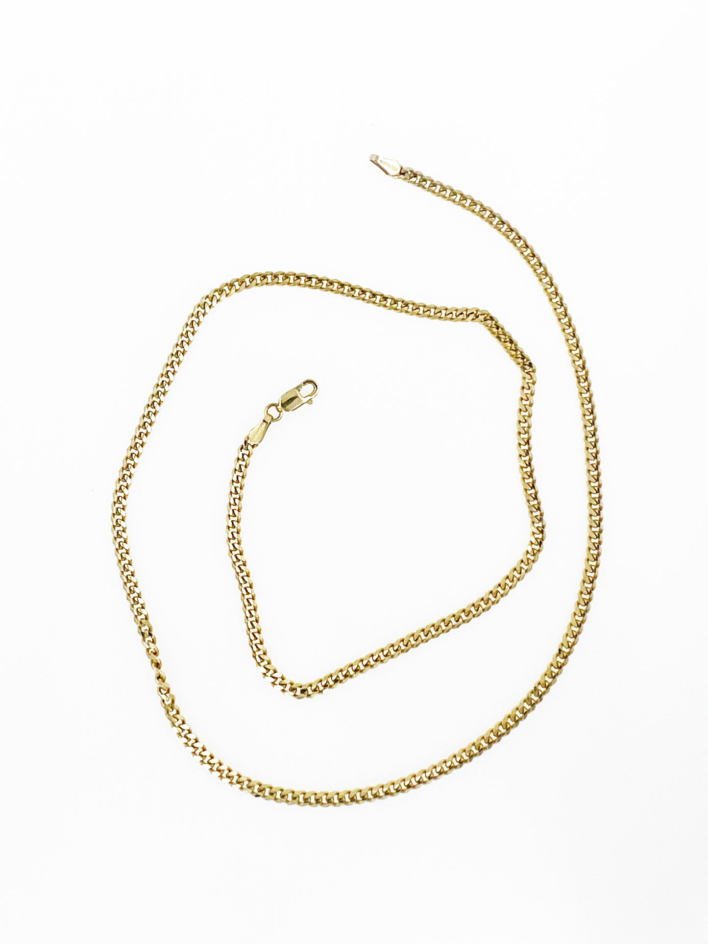 3mm Cuban Link Chain in 14k Yellow Gold (18")