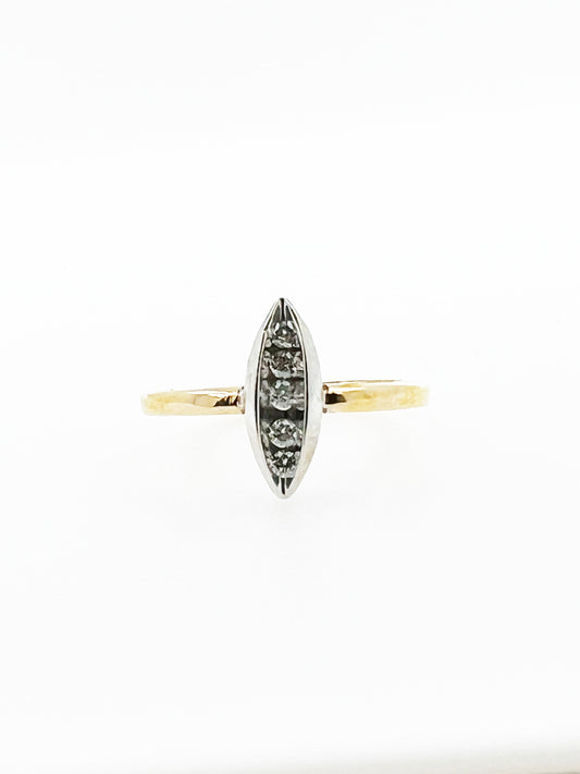 Minimalistic 5 Diamond Ring in 14k Yellow Gold By Maxwell The Jeweler