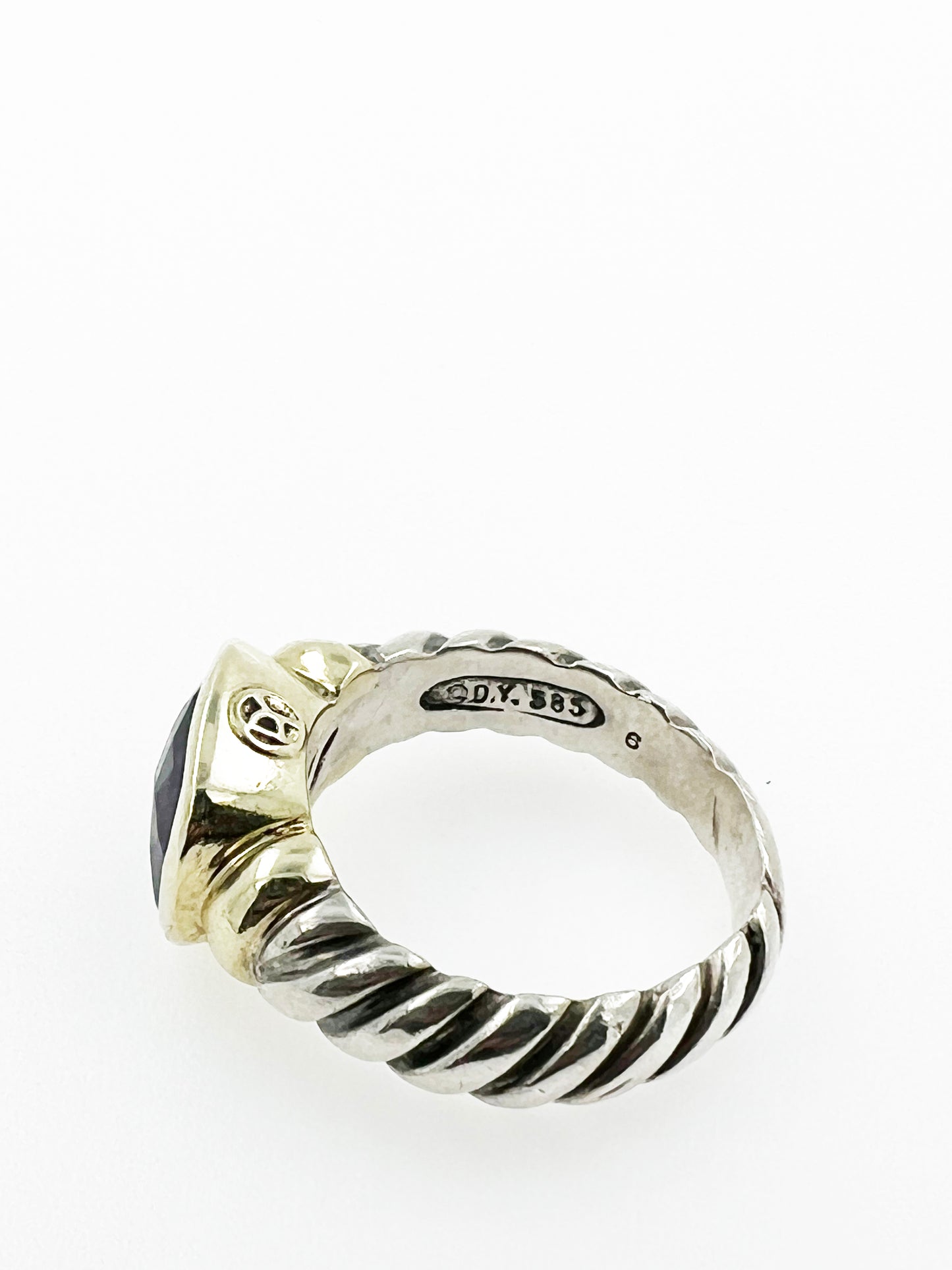 David Yurman Amethyst Ring in 14k Yellow Gold & .925 Silver