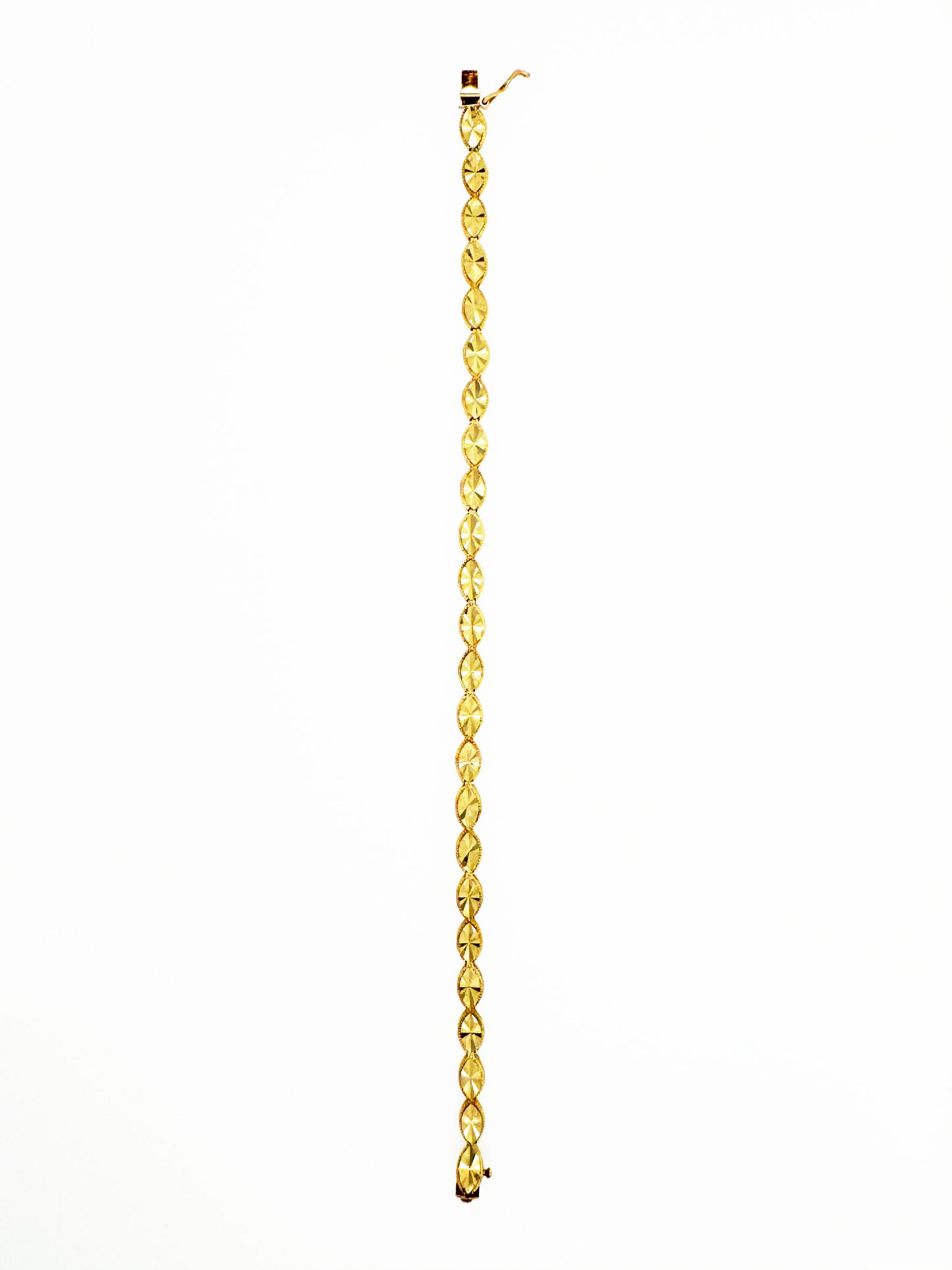 Diamond Cut Oval Link Bracelet in 14k Yellow Gold
