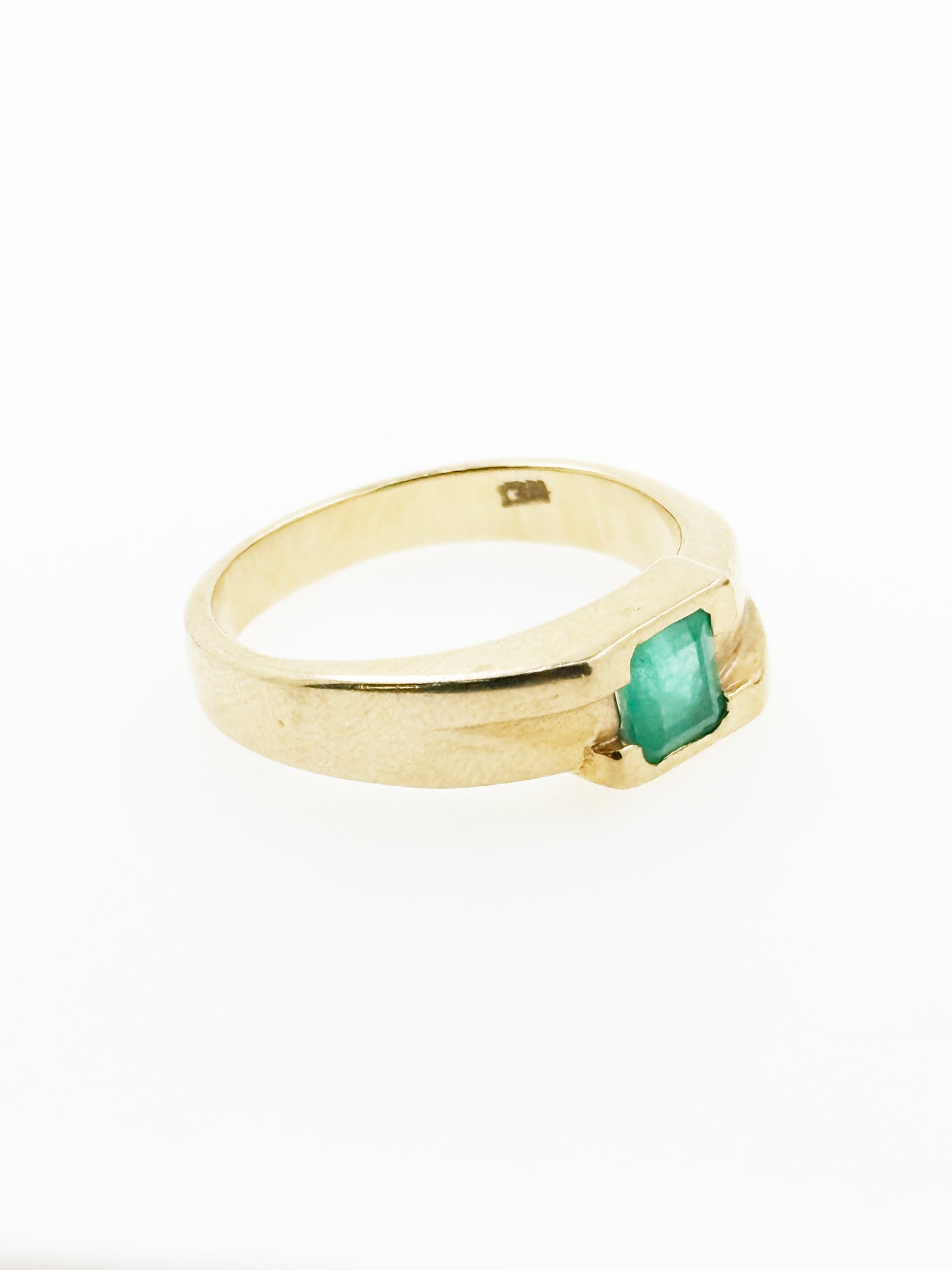 Natural Emerald 5x4.4mm Ring in 14k Yellow Gold