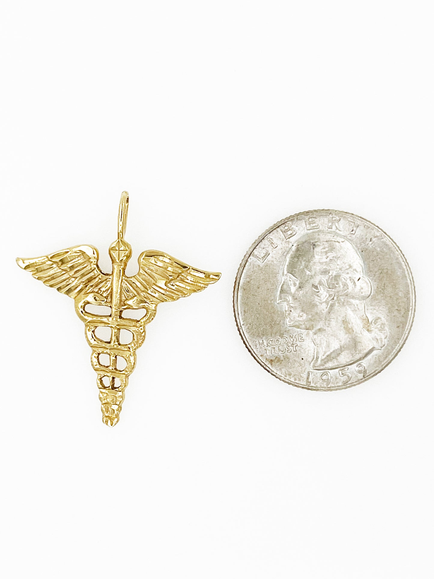 Nurse Wings Pendant in 14k Yellow Gold