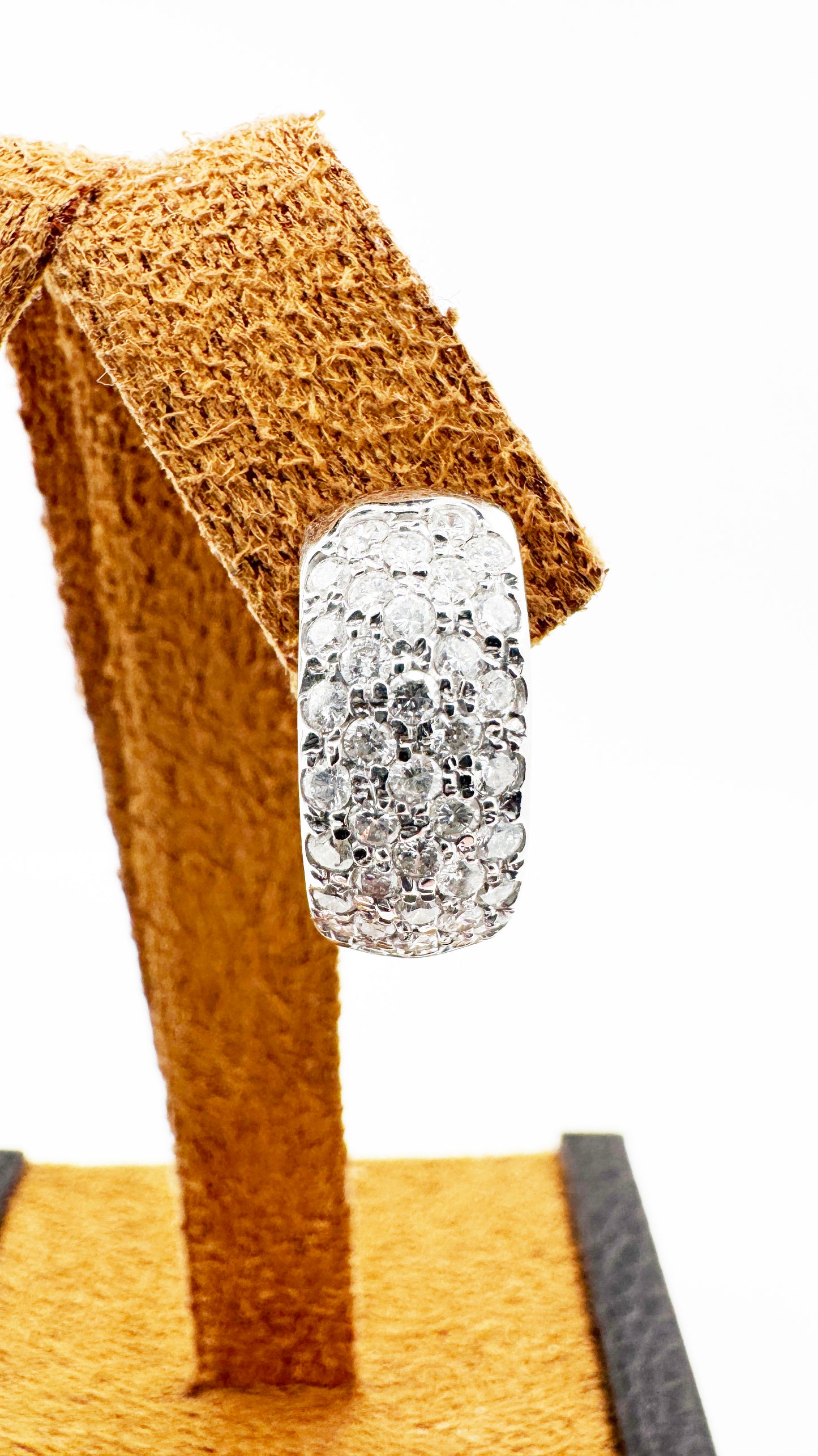 Natural Diamond (2 TCW) Huggie Earrings in 14k White Gold