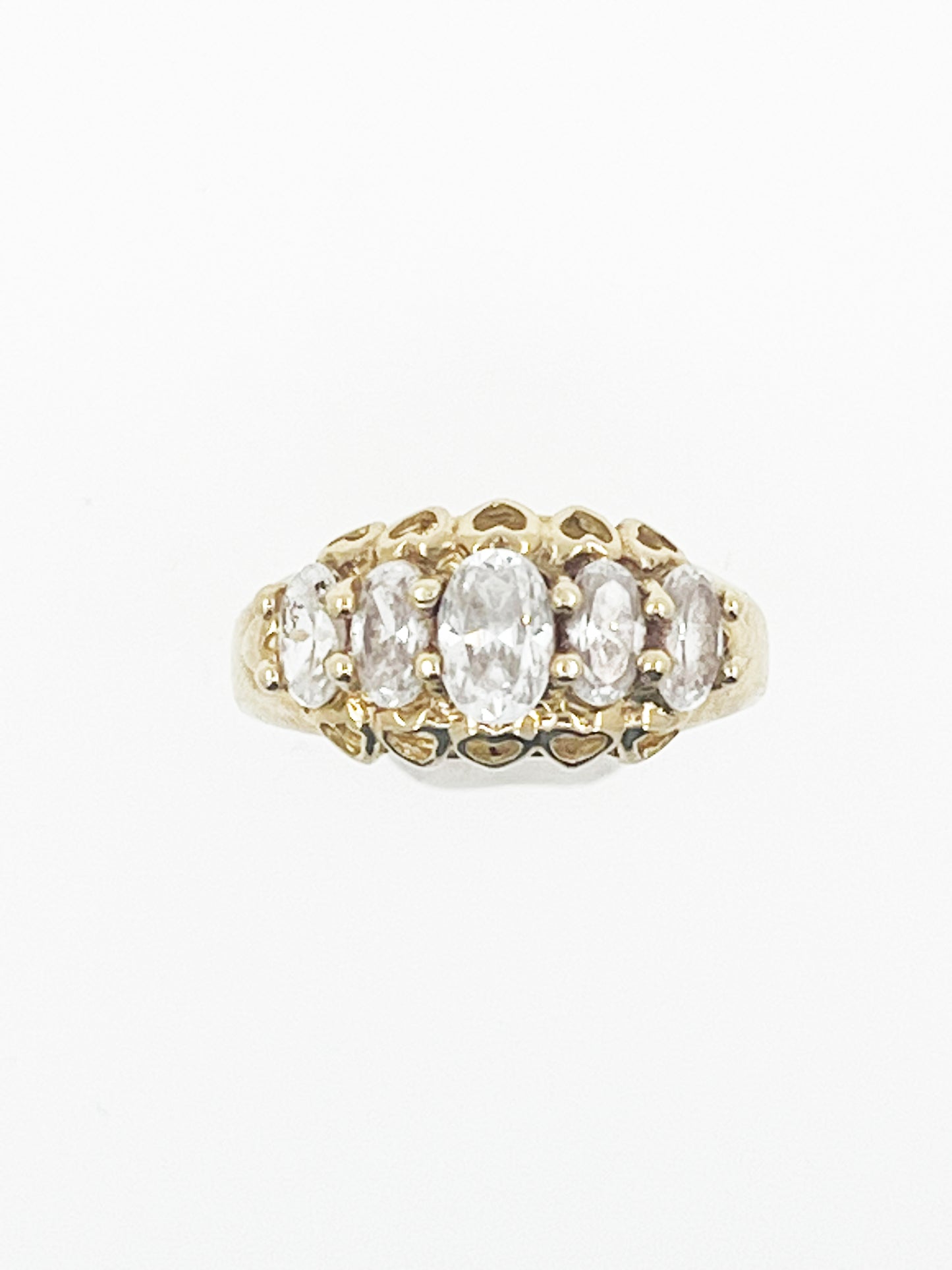 Heart CZ Ring in 14k Yellow Gold