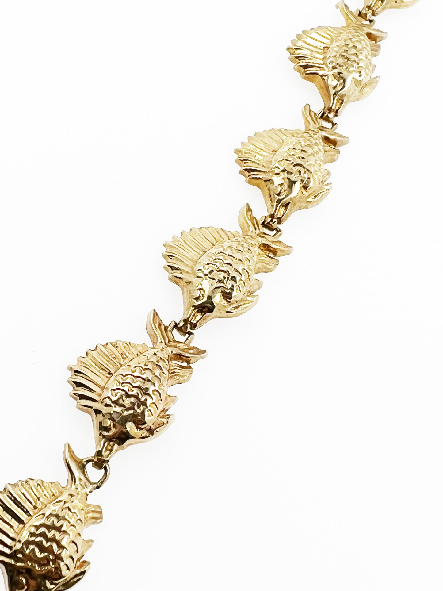 Spiny Dorsal Fin Fish Bracelet in 14k Yellow Gold