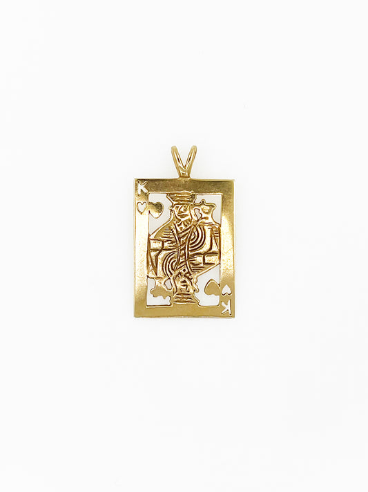 King Of Hearts Pendant in 14k Yellow Gold