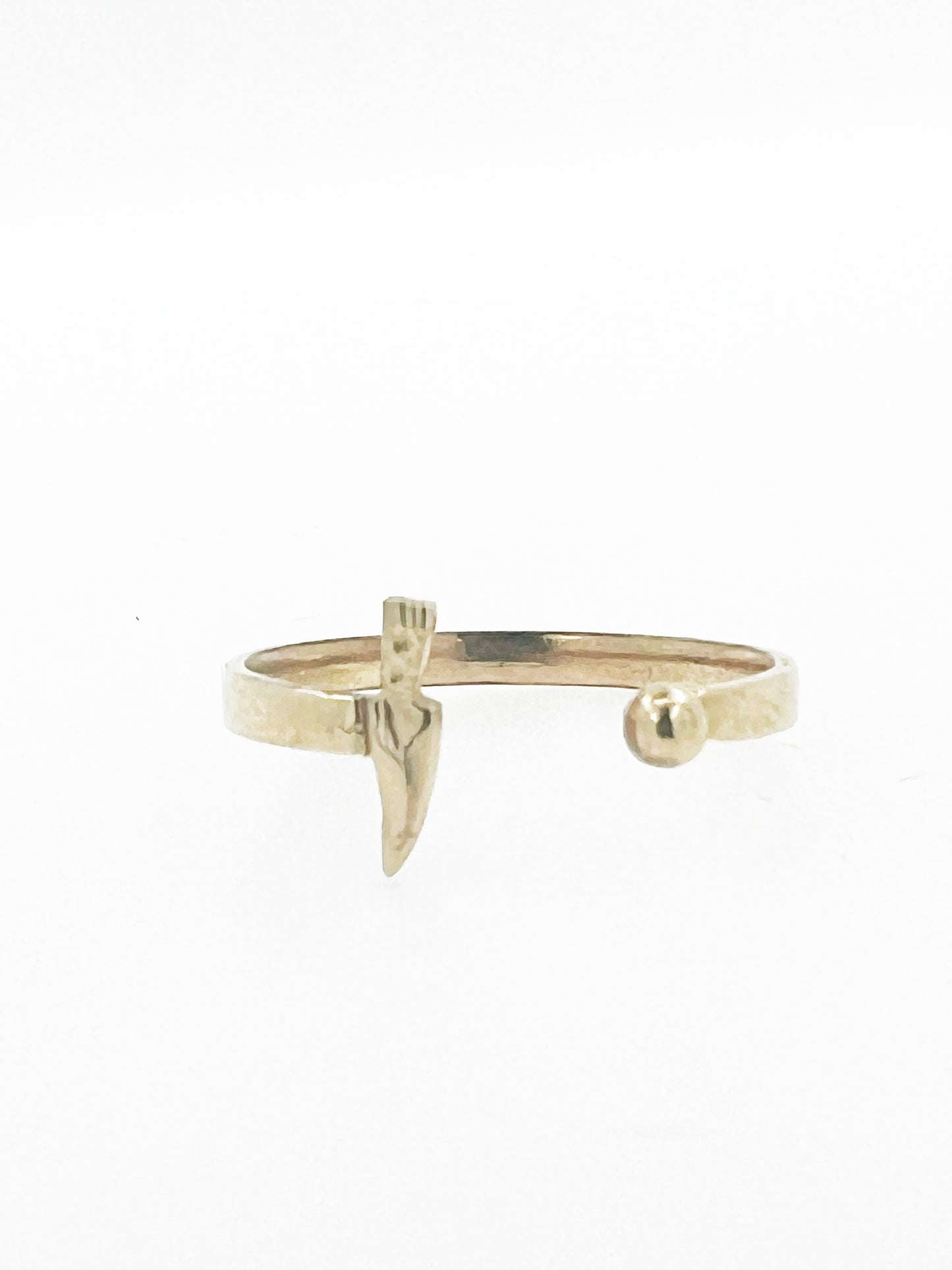 Cannonball & Dagger Ring in 14k Yellow Gold By Maxwell The Jeweler