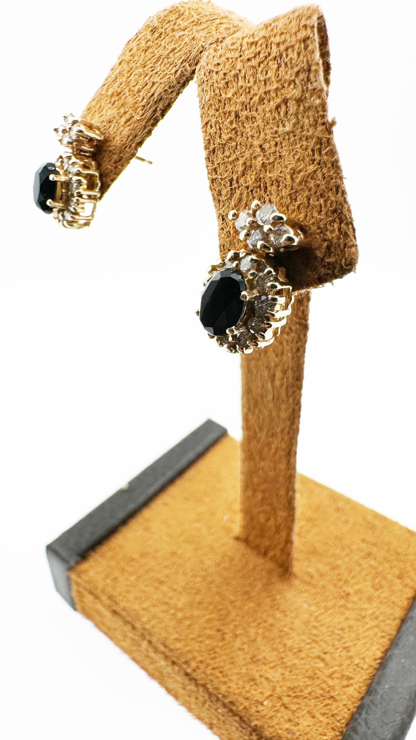 Onyx & Natural Diamond Earrings (1 TCW) in 14k Yellow Gold