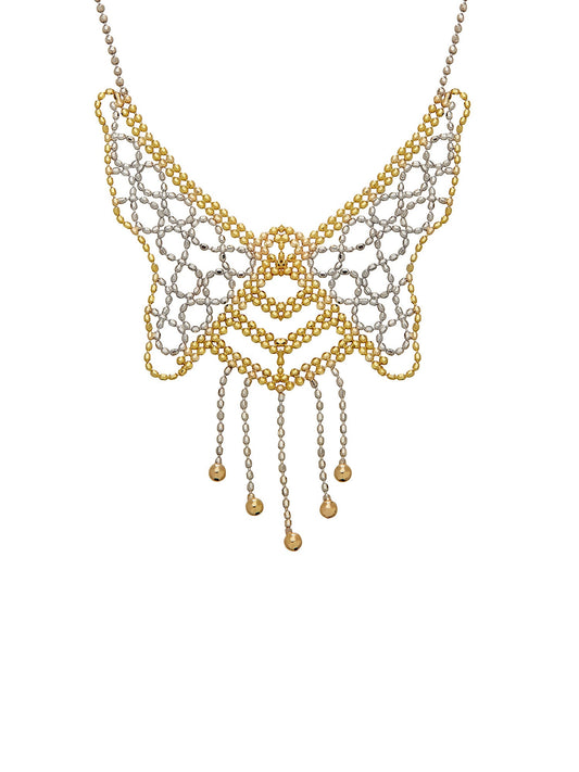 Gossamer-Winged Butterfly Necklace in 10k Gold & .925 Silver 17”