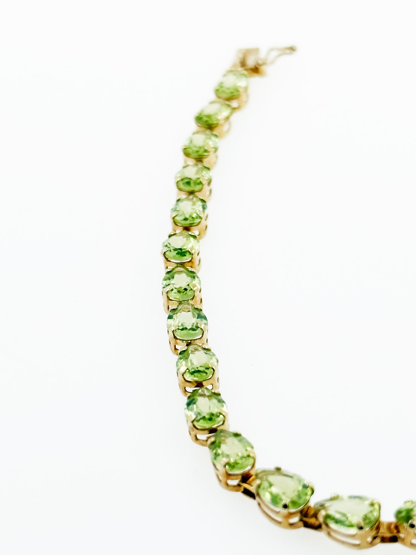 Pear Shaped Peridot Bracelet in 14k Yellow Gold