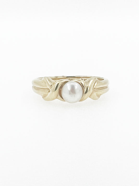 Individual Set Saltwater Pearl Ring in 10k By Maxwell The Jeweler
