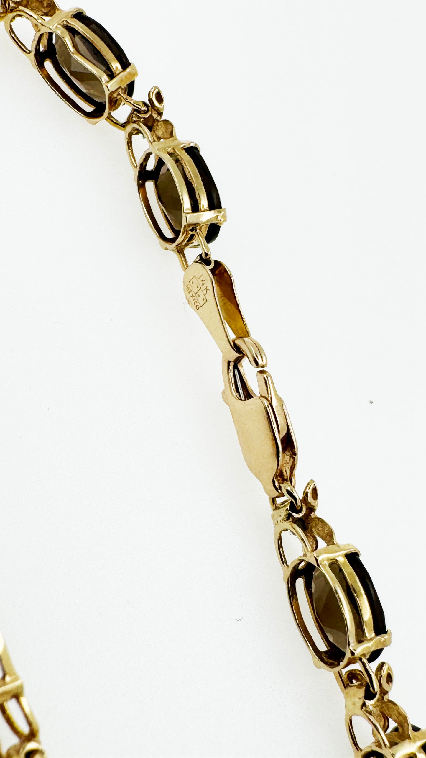 Smoky Quartz Tennis Bracelet in 14k Yellow Gold