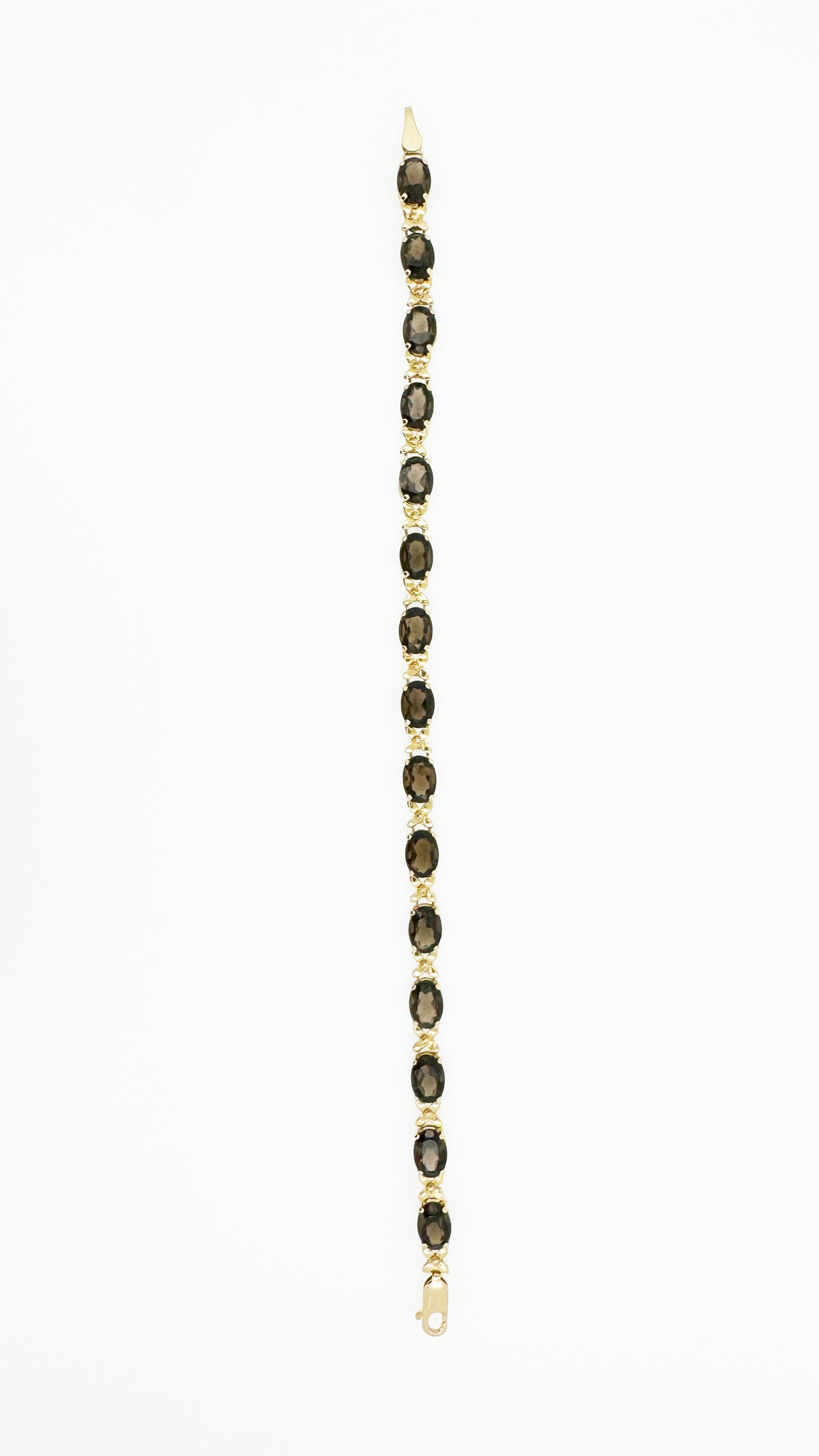 Smoky Quartz Tennis Bracelet in 14k Yellow Gold