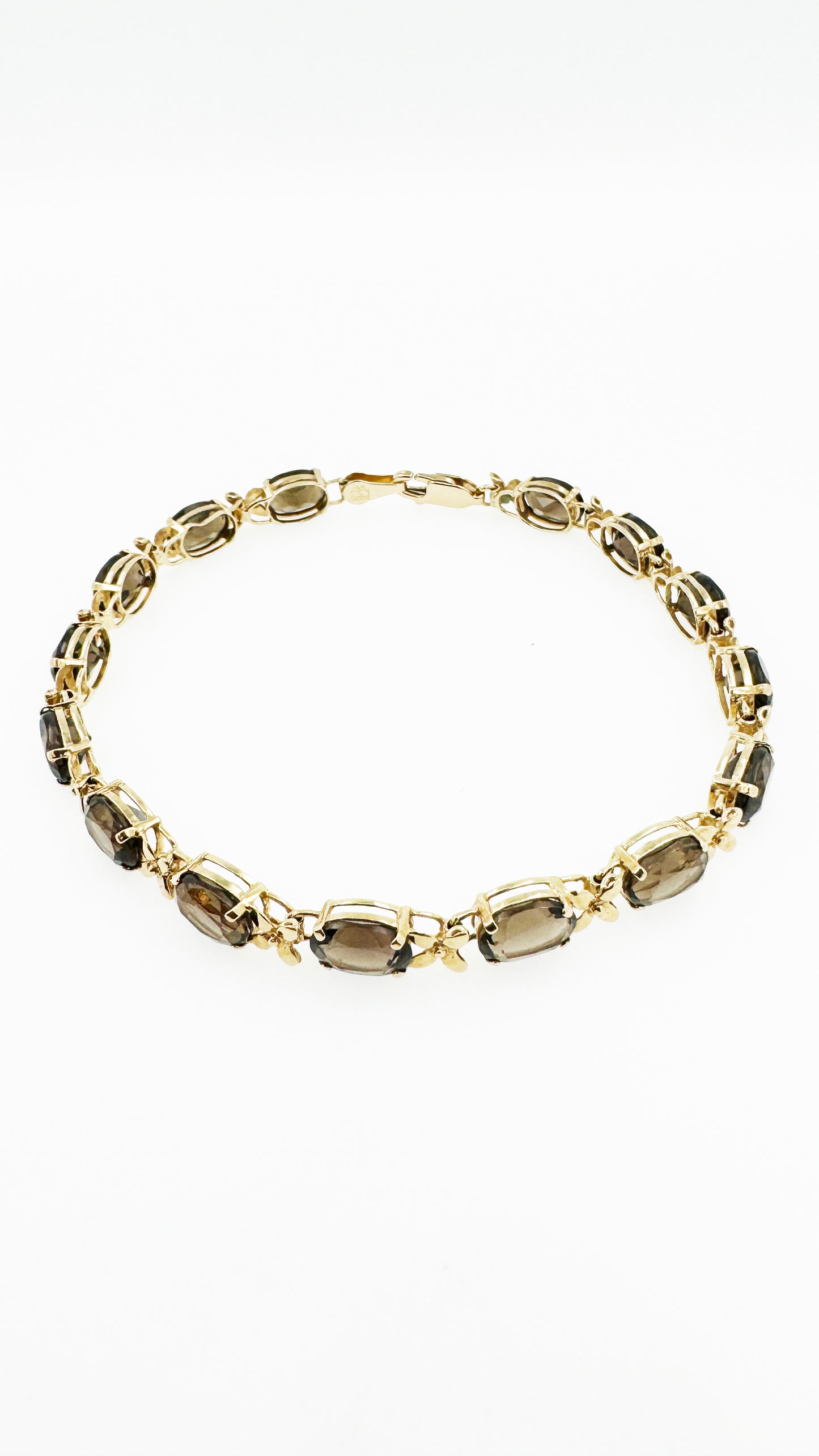 Smoky Quartz Tennis Bracelet in 14k Yellow Gold