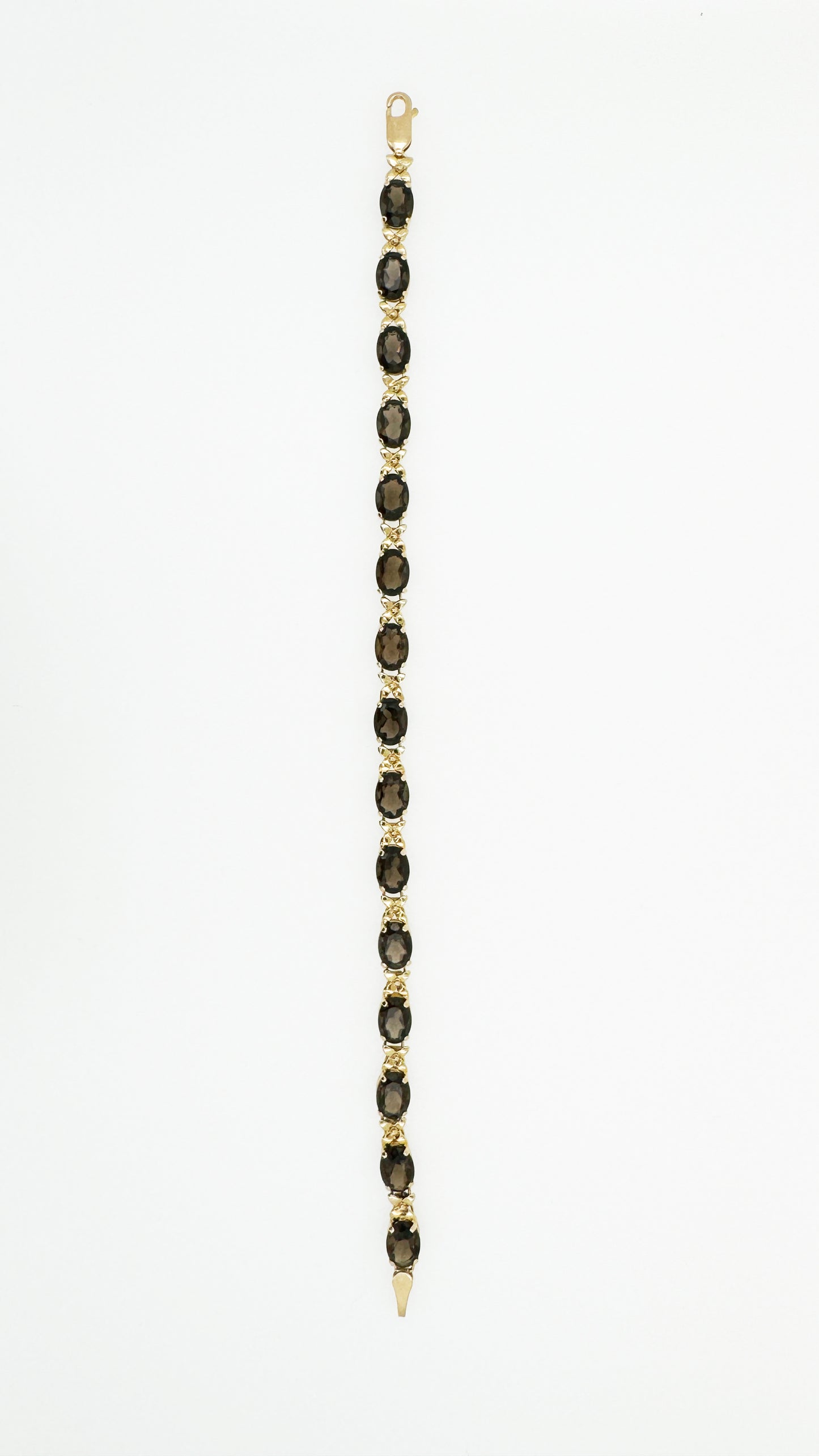 Smoky Quartz Tennis Bracelet in 14k Yellow Gold