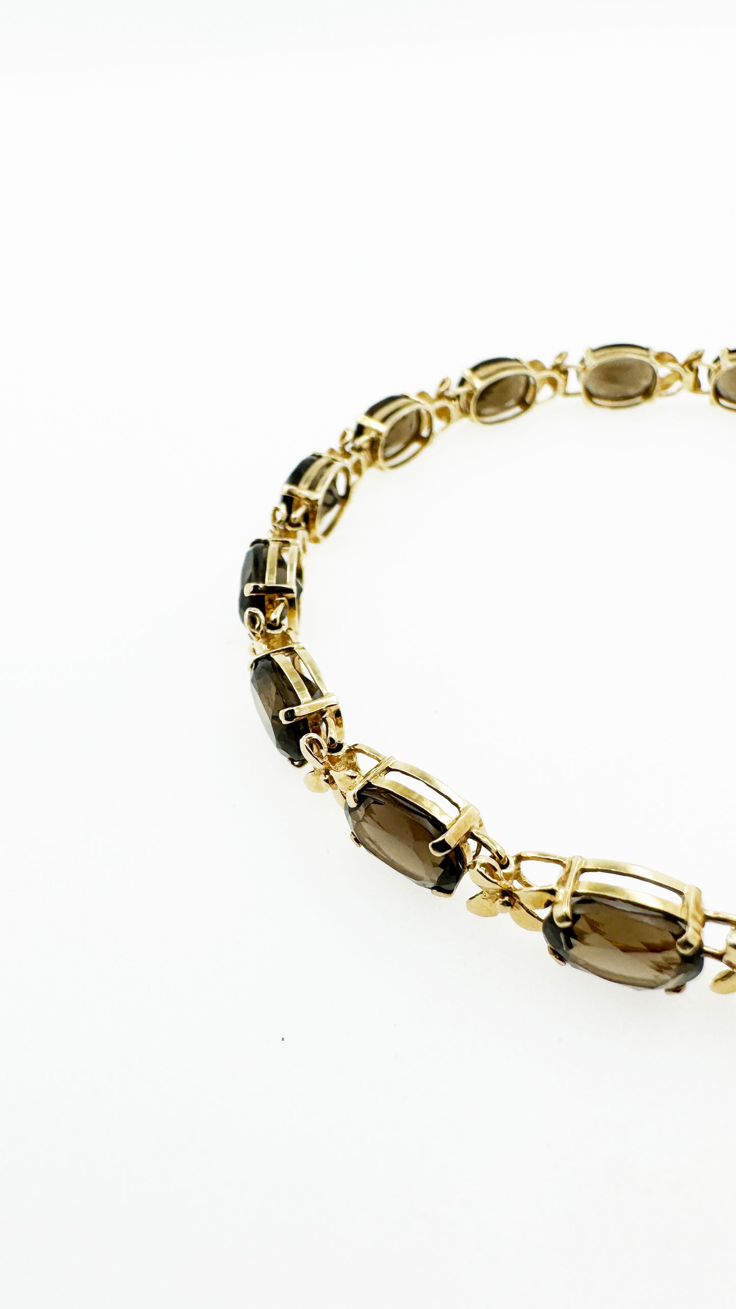 Smoky Quartz Tennis Bracelet in 14k Yellow Gold