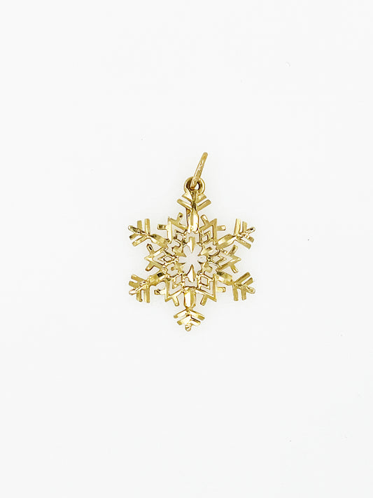 Snowflake Pendant in 14k Yellow Gold