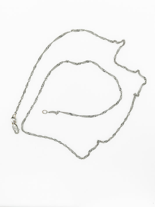 Twisty Link Necklace 20" in 14k White Gold