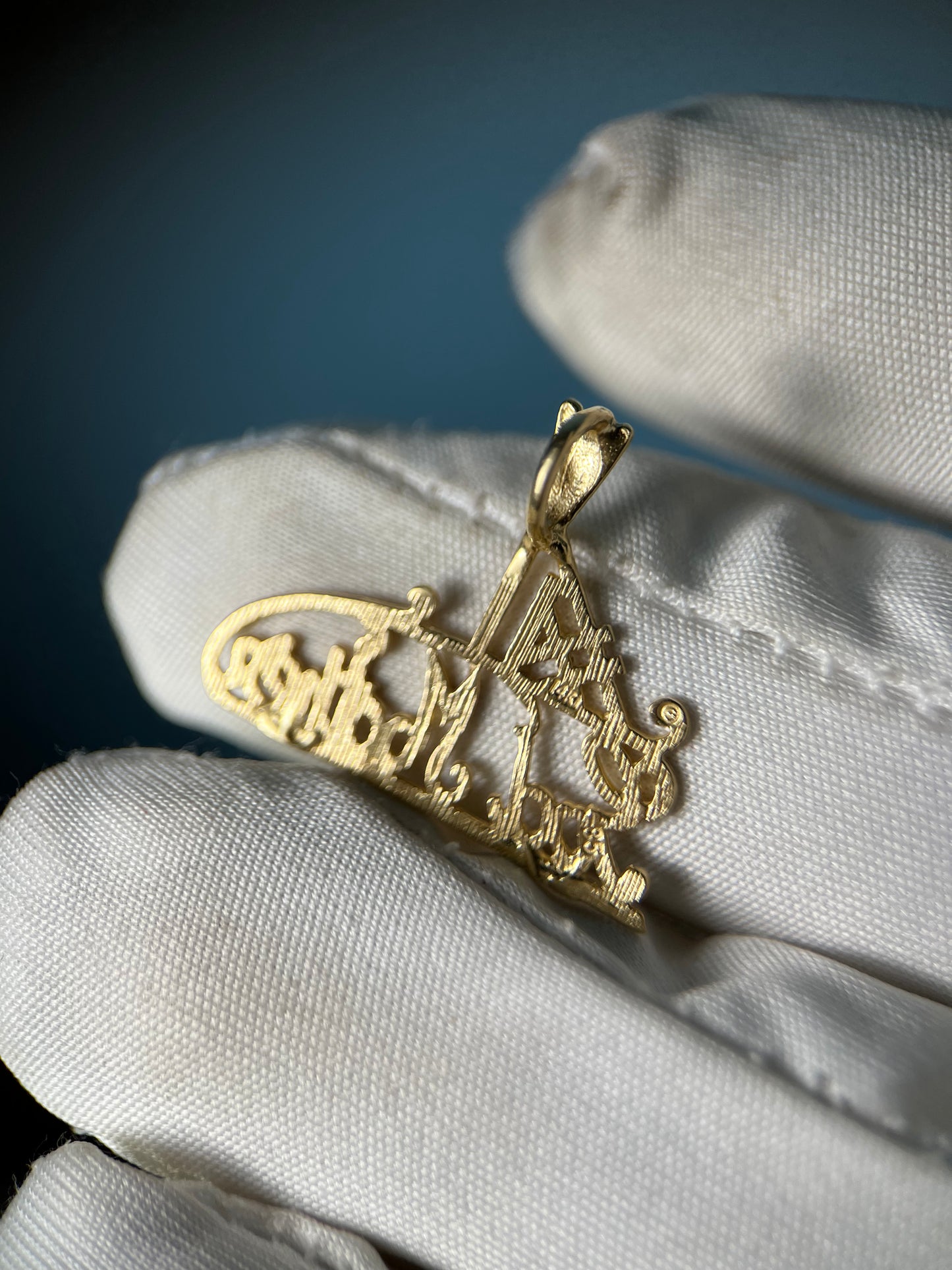 #1 God Mother Pendant in 14k Yellow Gold