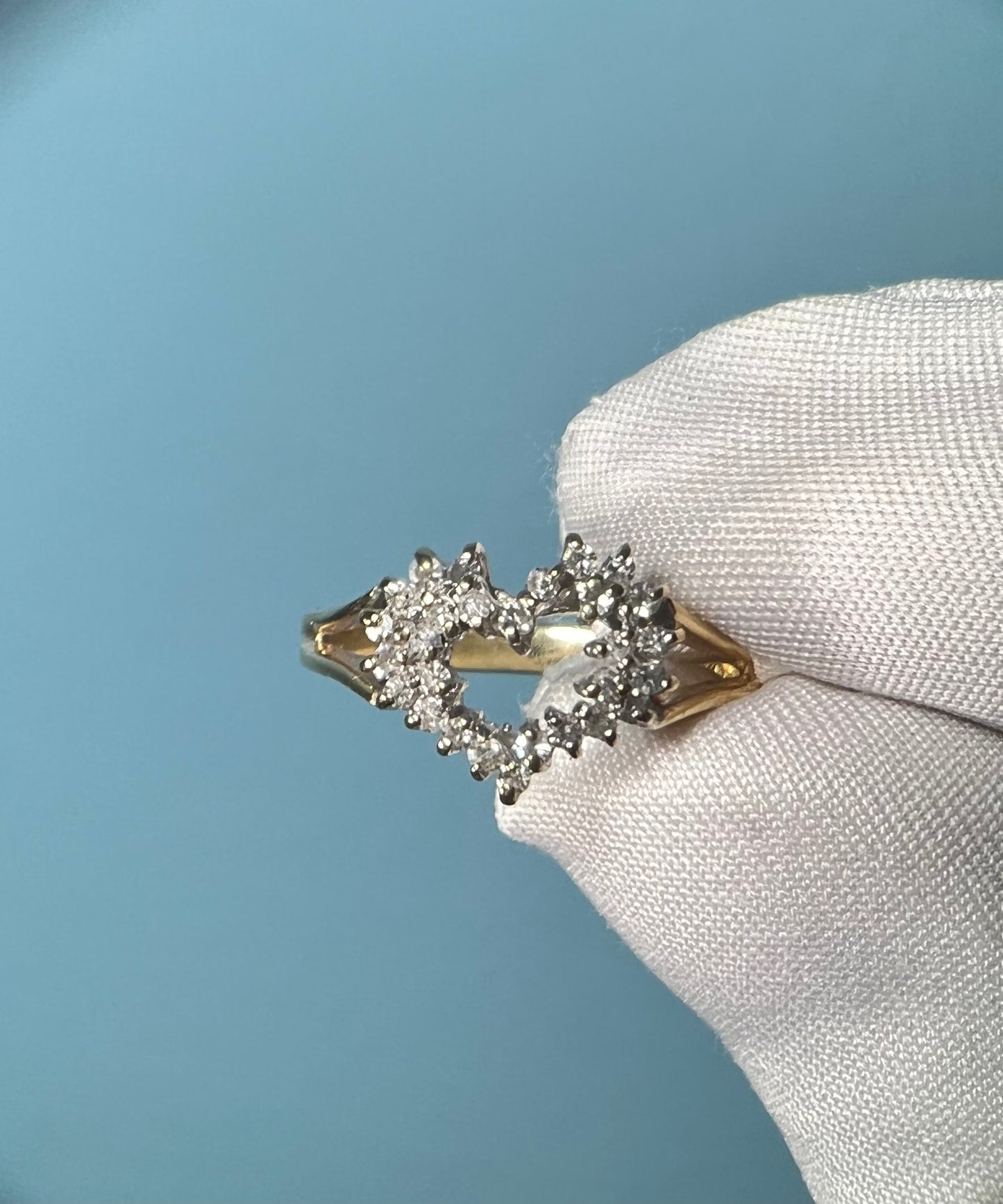 Diamond Heart Cluster Ring in 14k Gold