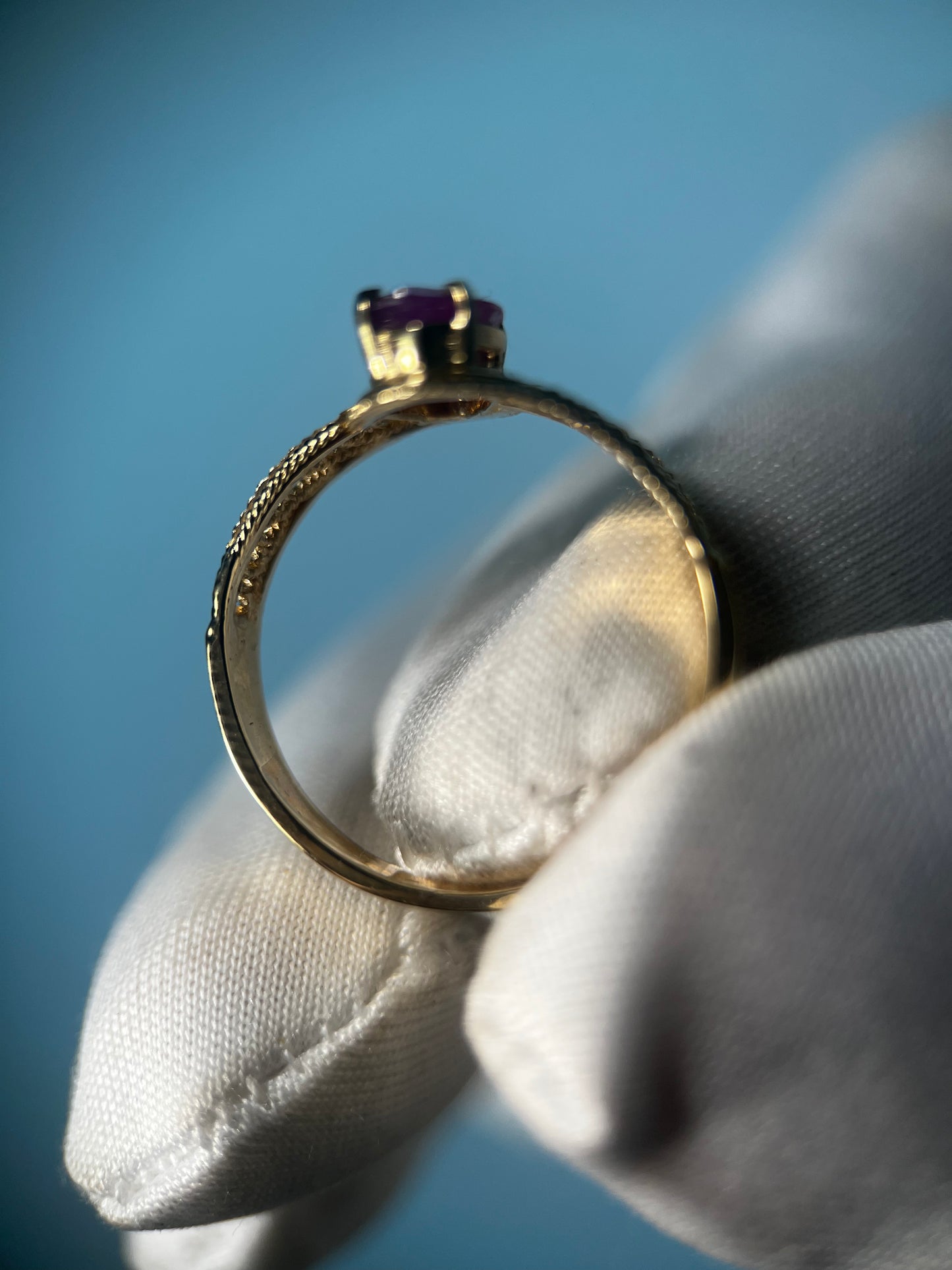 Natural Ruby Ring in 10k Yellow Gold