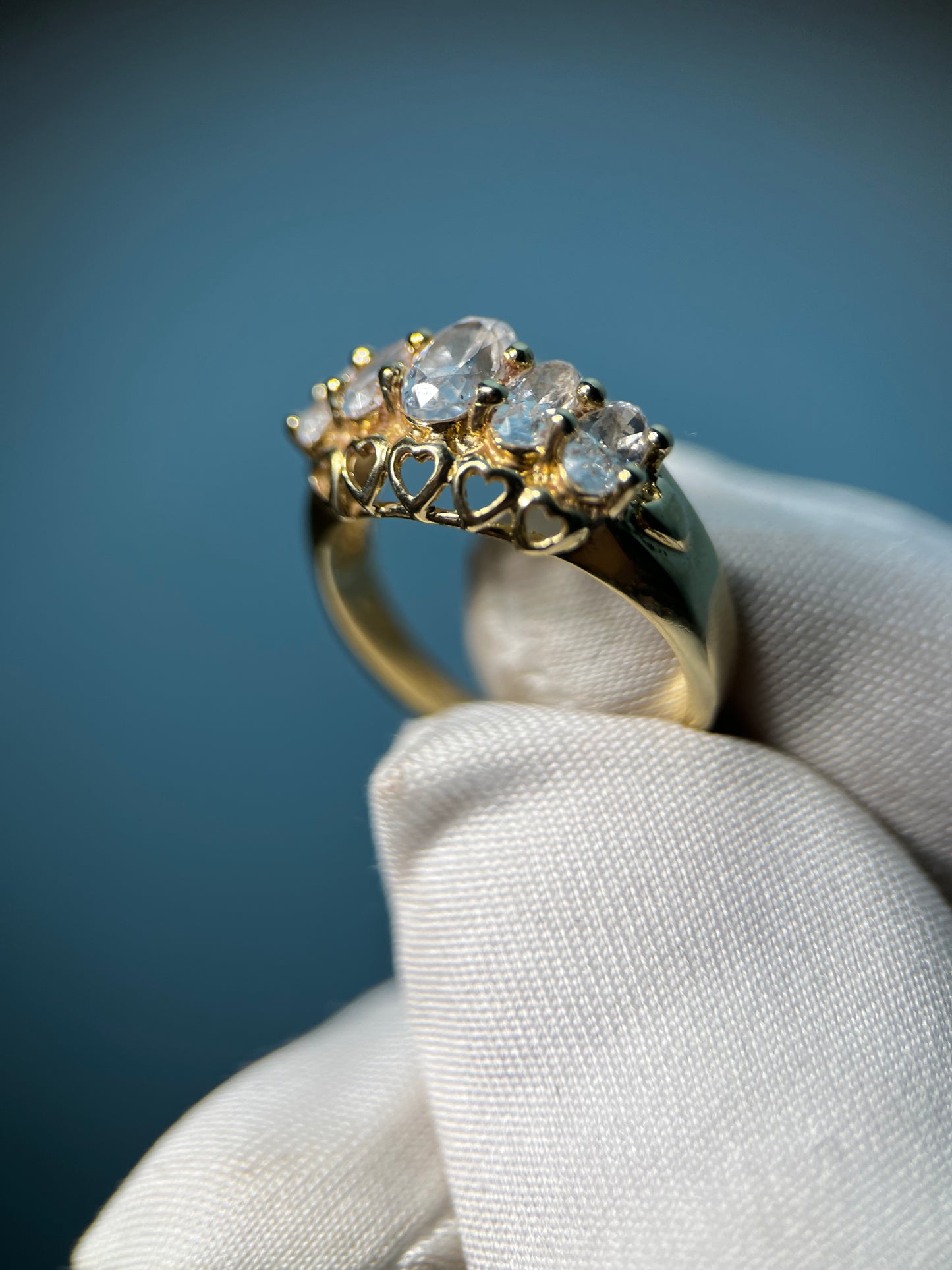 Heart CZ Ring in 14k Yellow Gold