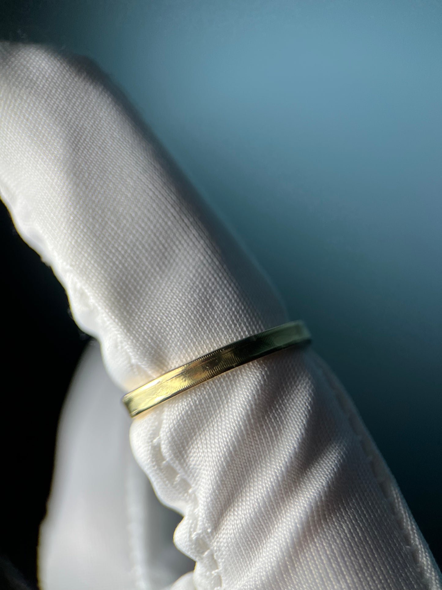 Textured Stackable Thin Band in 14k Yellow Gold By Maxwell The Jeweler