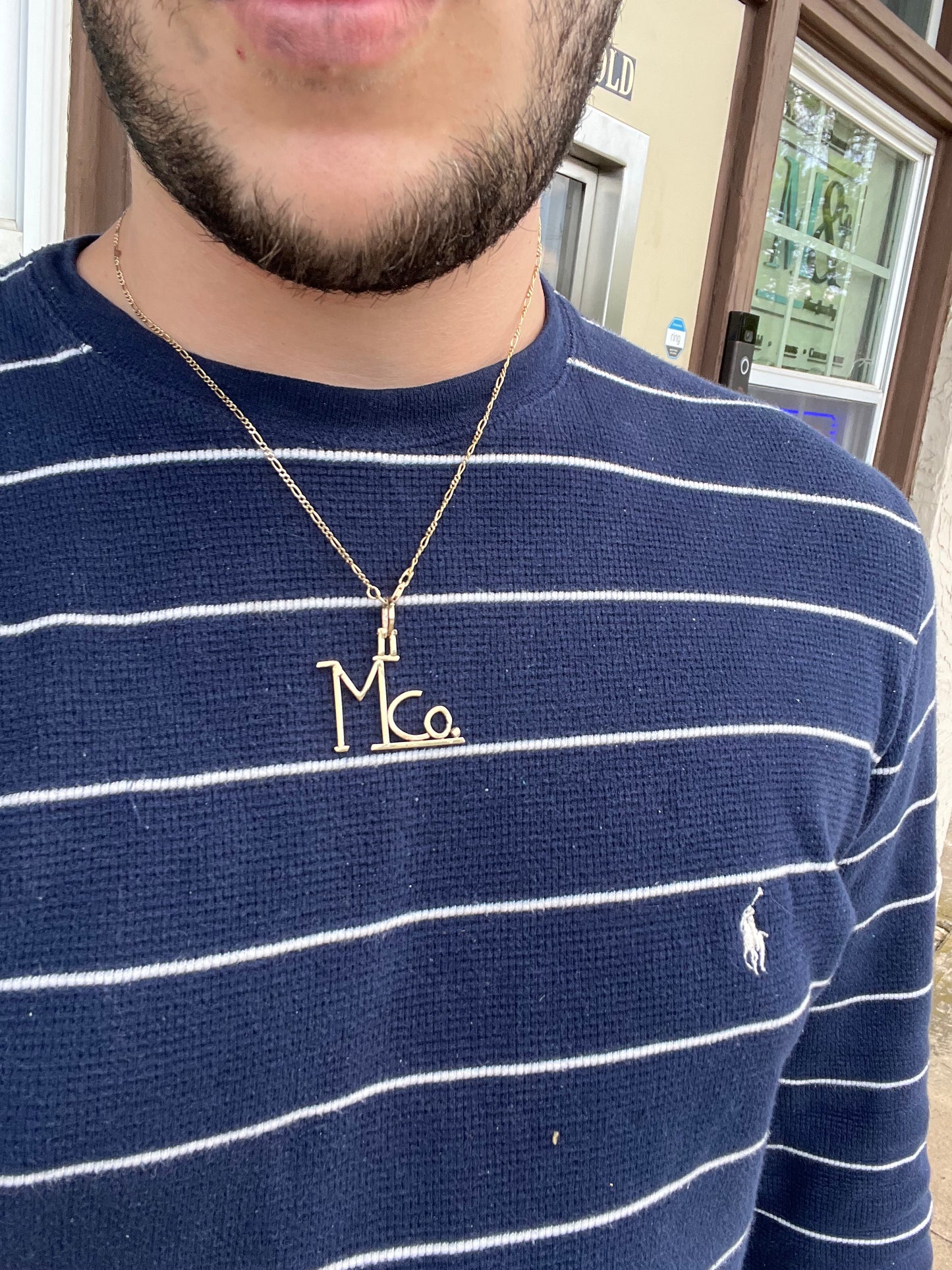 Custom Logo Pendant in Gold By Maxwell The Jeweler