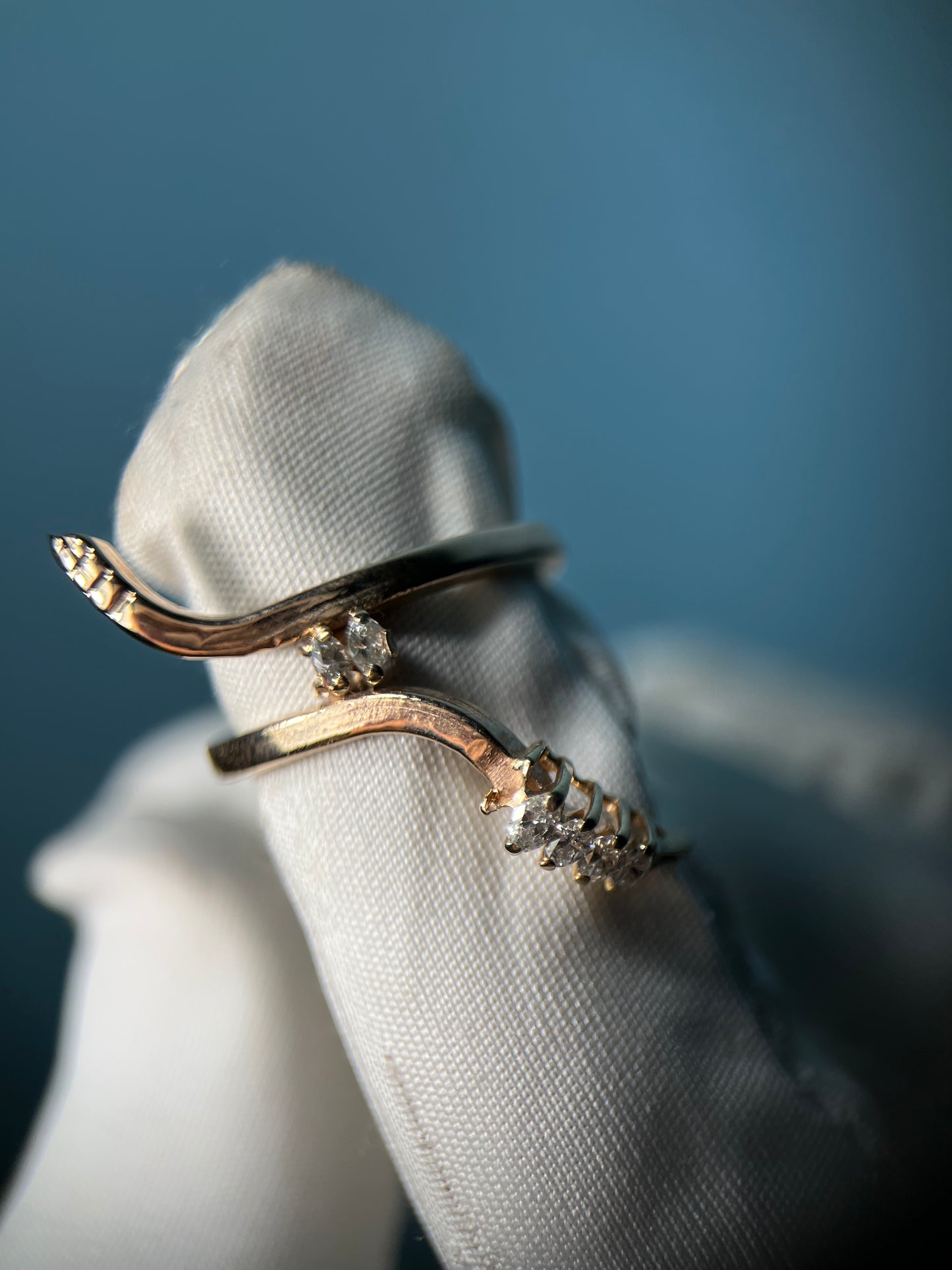 Diamond-Headed Serpent Ring in 10k Yellow Gold By Maxwell The Jeweler