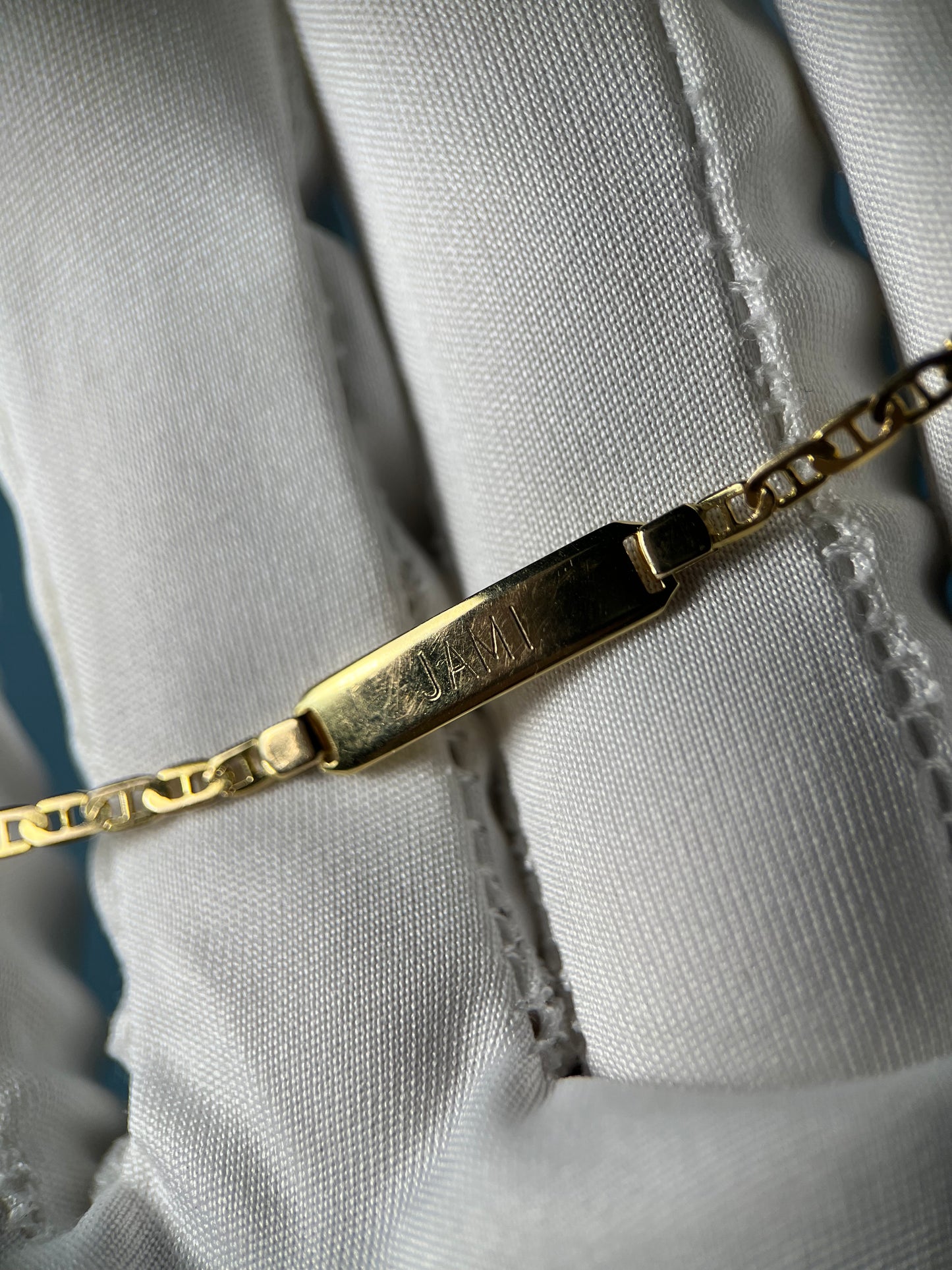 Custom Name Anklet or Bracelet Mariner Link By Maxwell The Jeweler